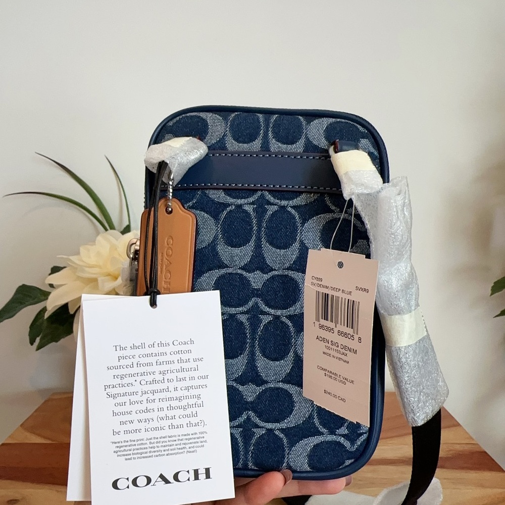 Coach Aden Crossbody Bag In Signature Denim - Picture 3 of 5